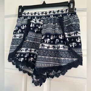 Boho Blue Elephant Shorts